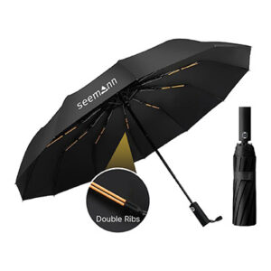 GTUB021 XIXILIA 23 INCHES AUTO OPEN 12 PANEL DOUBLE RIBS UMBRELLA-F072