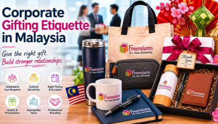 Corporate gifting etiquette Malaysia with premium business gifts and festive packaging.